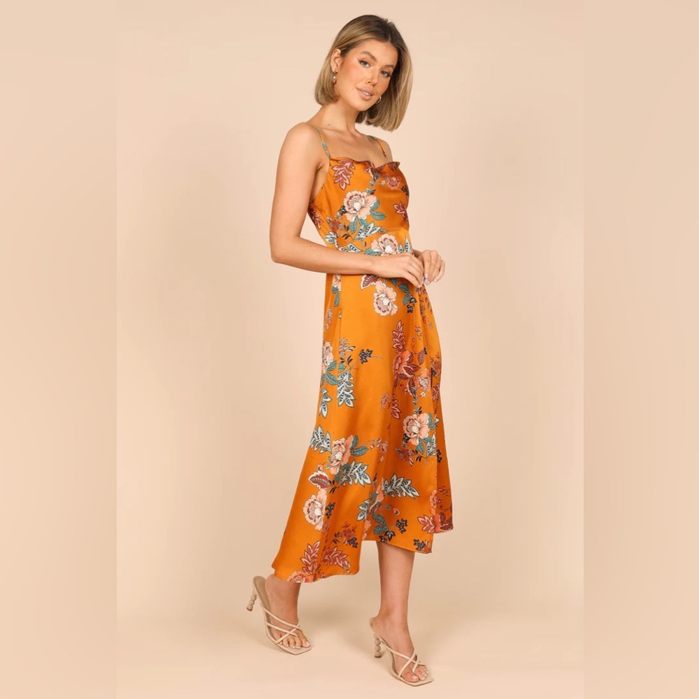 NWT  Petal and Pup midi cowl neck dress, satin